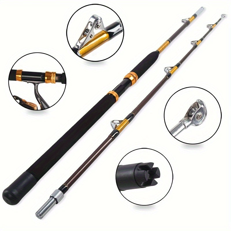 Angler Fishing Rod – Offshore – Trolling Rod Section Boat Super Hard Double Pulley Guide – Versatile Water-Ready Design for US Anglers