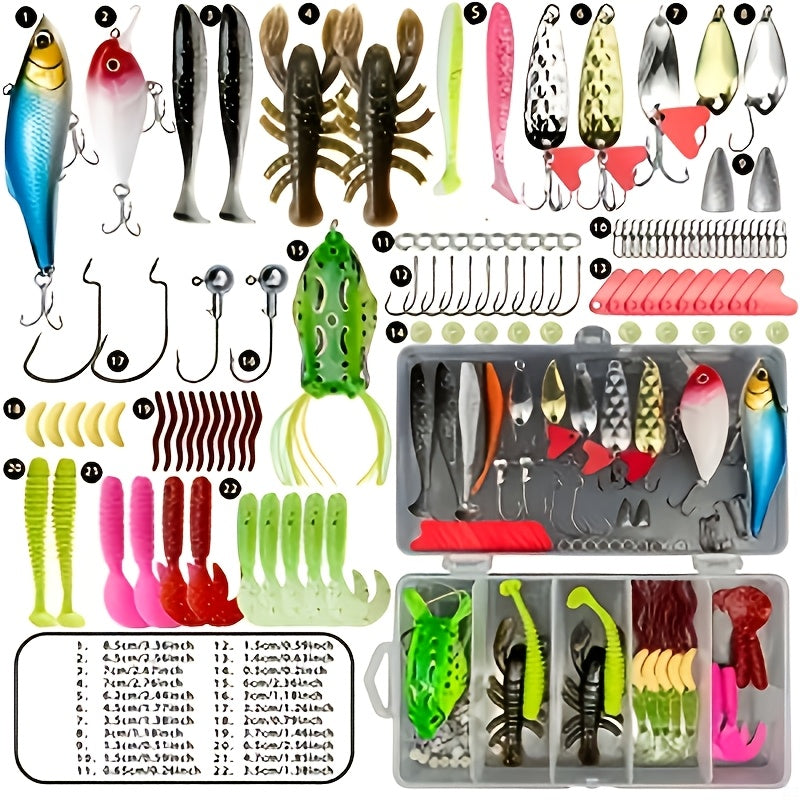 Fishing Gear Backpack – Freshwater, Bass, Trout, Beginner Friendly – 133pcs Premium Fishing Lures Tackle Box Kit Gear Equipment – Compact Tackle Solution for US Anglers