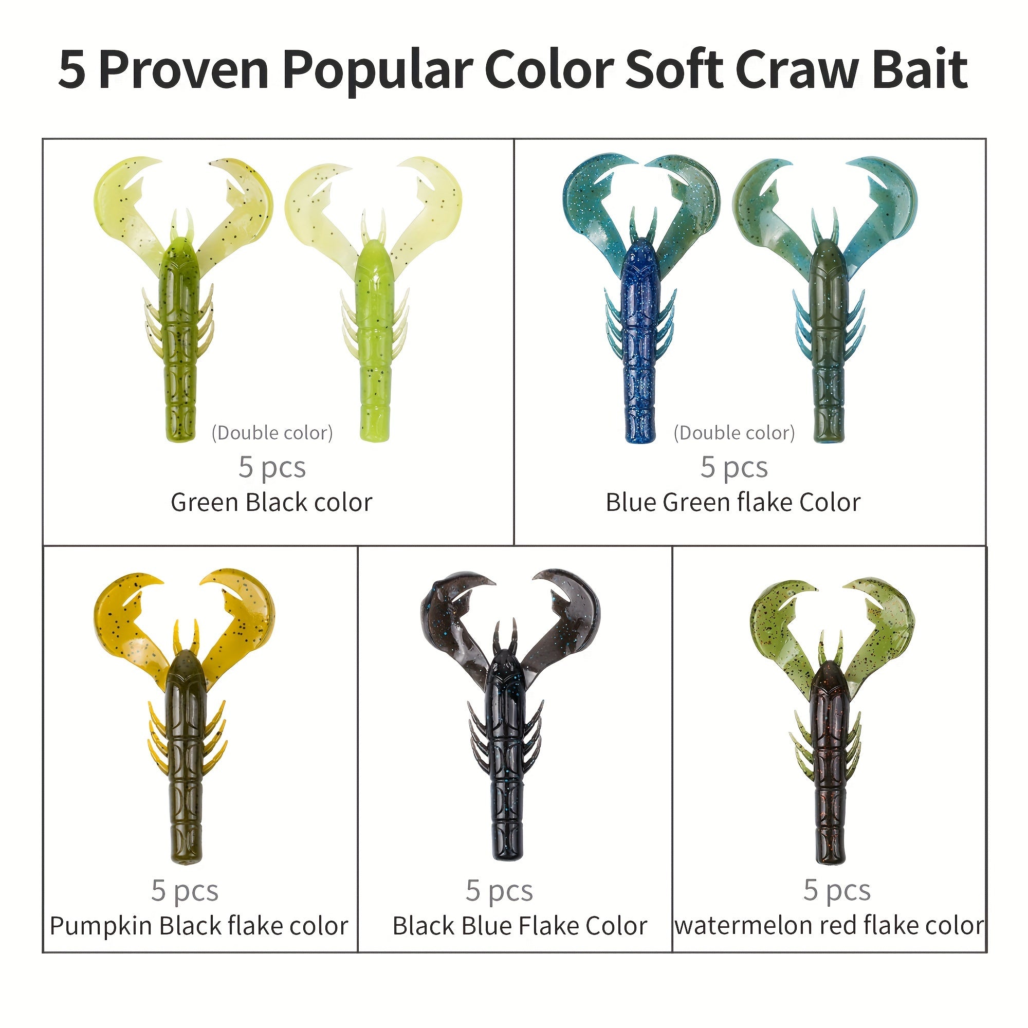 Freshwater Fishing Lures – Bass – Crab Lure 25pcs Clamp Trailer Fishing Bait Creature Large – Versatile Water-Ready Design for US Anglers