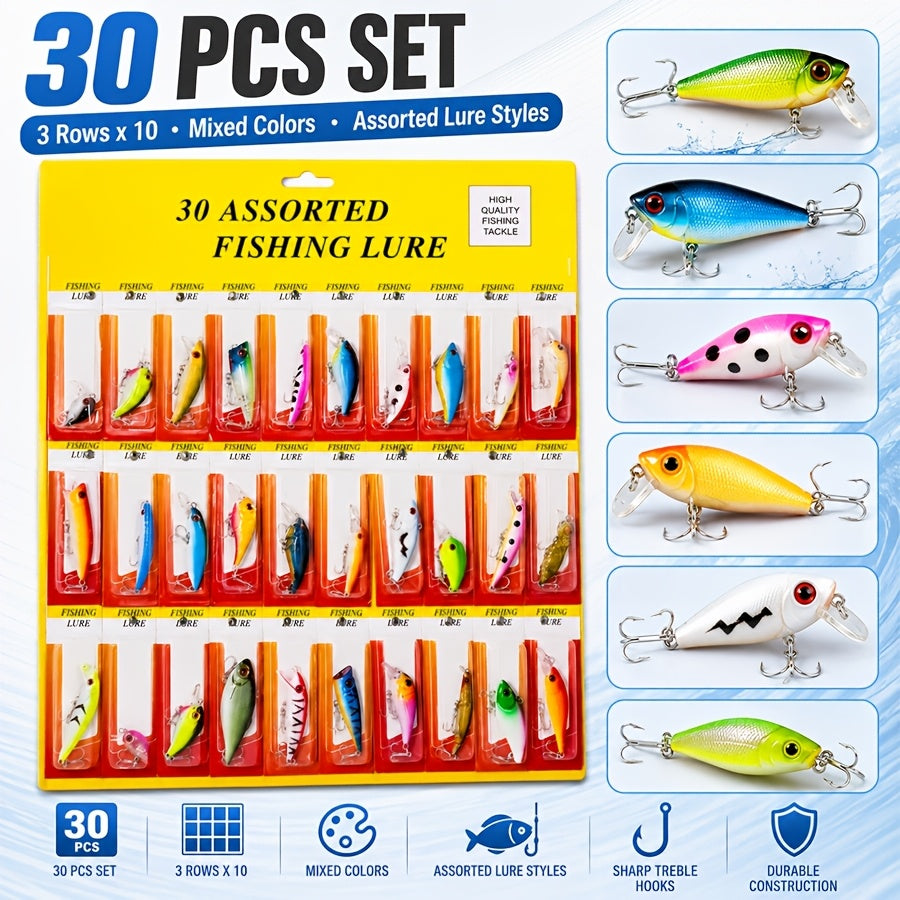 Fishing Tackle Kit – Freshwater – 30pcs Fishing Bait 1. 18 Inch Ounce Sinking Type Eyes – Angler-Focused Outdoor Design for US Anglers