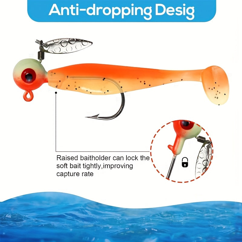 Fishing Lure Kit – Bass, Trout, Crappie – Underspin Jig Heads Spinner Glow Dark Fishing Hooks Crappie – Built for Weekend Anglers for US Anglers