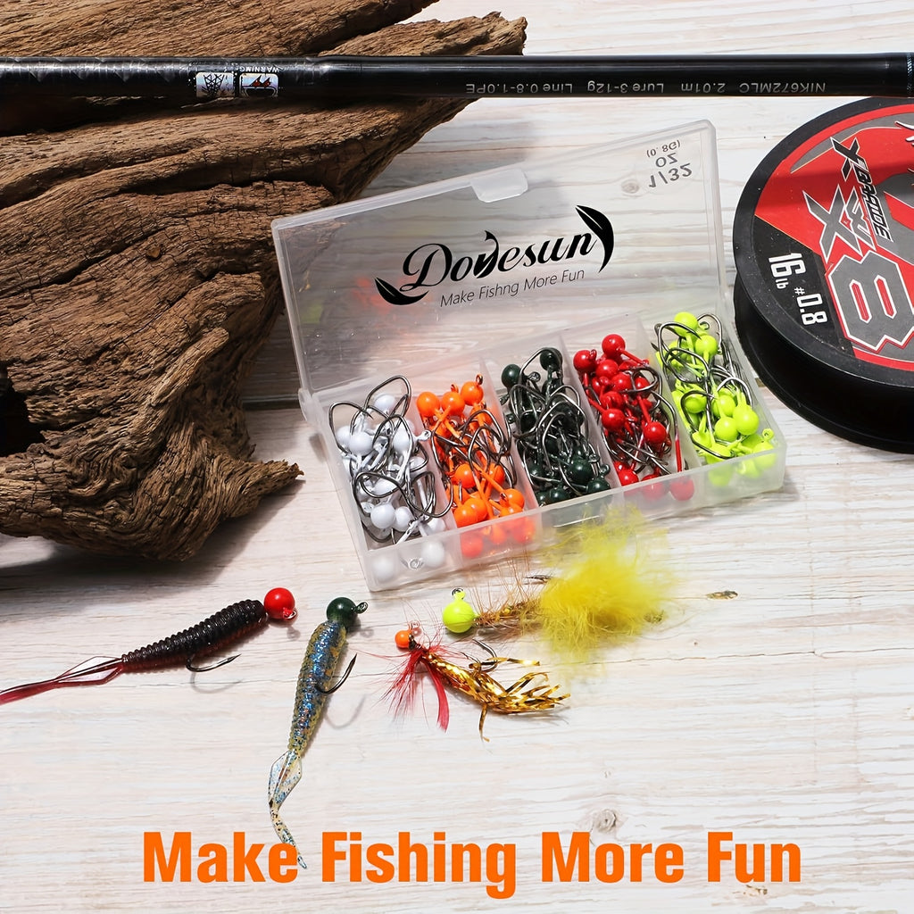 Fishing Lure Kit – Crappie – Dovesun 100pcs Fly Tying Jigs Kit Jig Heads Fishing – Field-Ready Performance for US Anglers