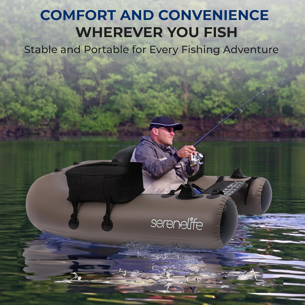 Fishing Rod – Water-Ready – Serenelife Inflatable Fishing Float Tube Pvc Belly Boat Angling – Practical Gear for Every Cast for US Anglers