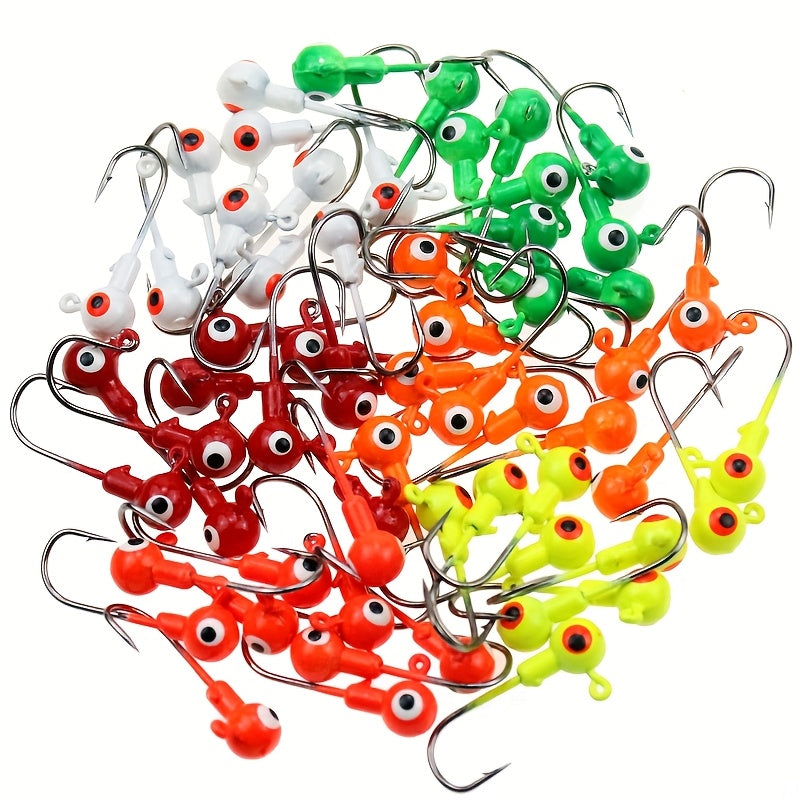 Bass Fishing Lures – Saltwater, Freshwater, Bass, Trout – 60pcs Heavy Duty Fishing Jig Heads Sharp Treble Hooks – Field-Ready Performance for US Anglers