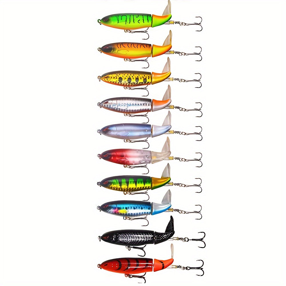 Artificial Fishing Lures – Saltwater, Freshwater, Bass – Pack Surface Fishing Lures Artificial Popper Hard Bait Crankbait – Compact Tackle Solution for US Anglers