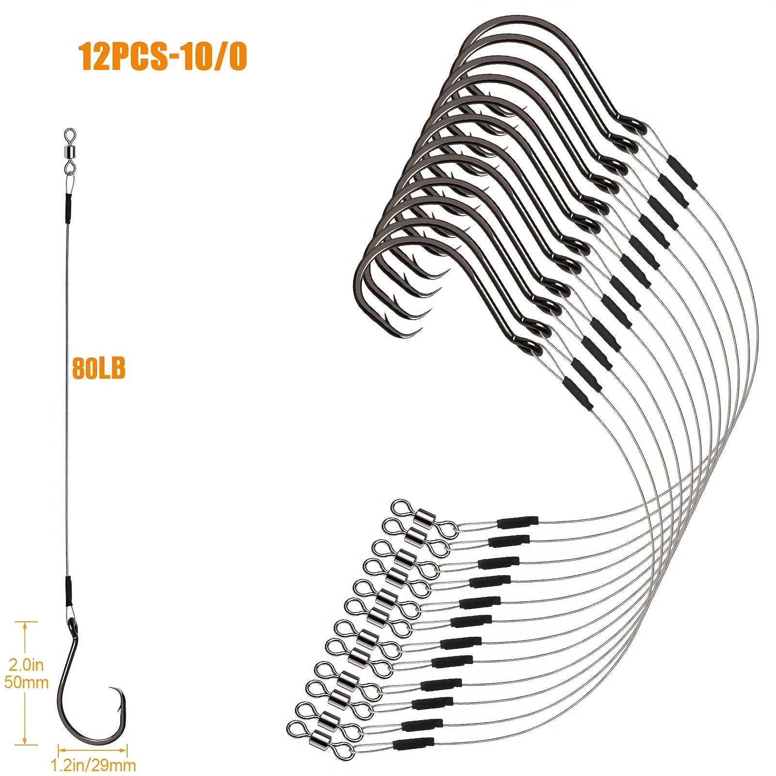 Artificial Fishing Lures – Saltwater, Bass – Dovesun 12pcs High Quality Circle Hooks Rigs Saltwater Steel – Reliable Angler Setup for US Anglers
