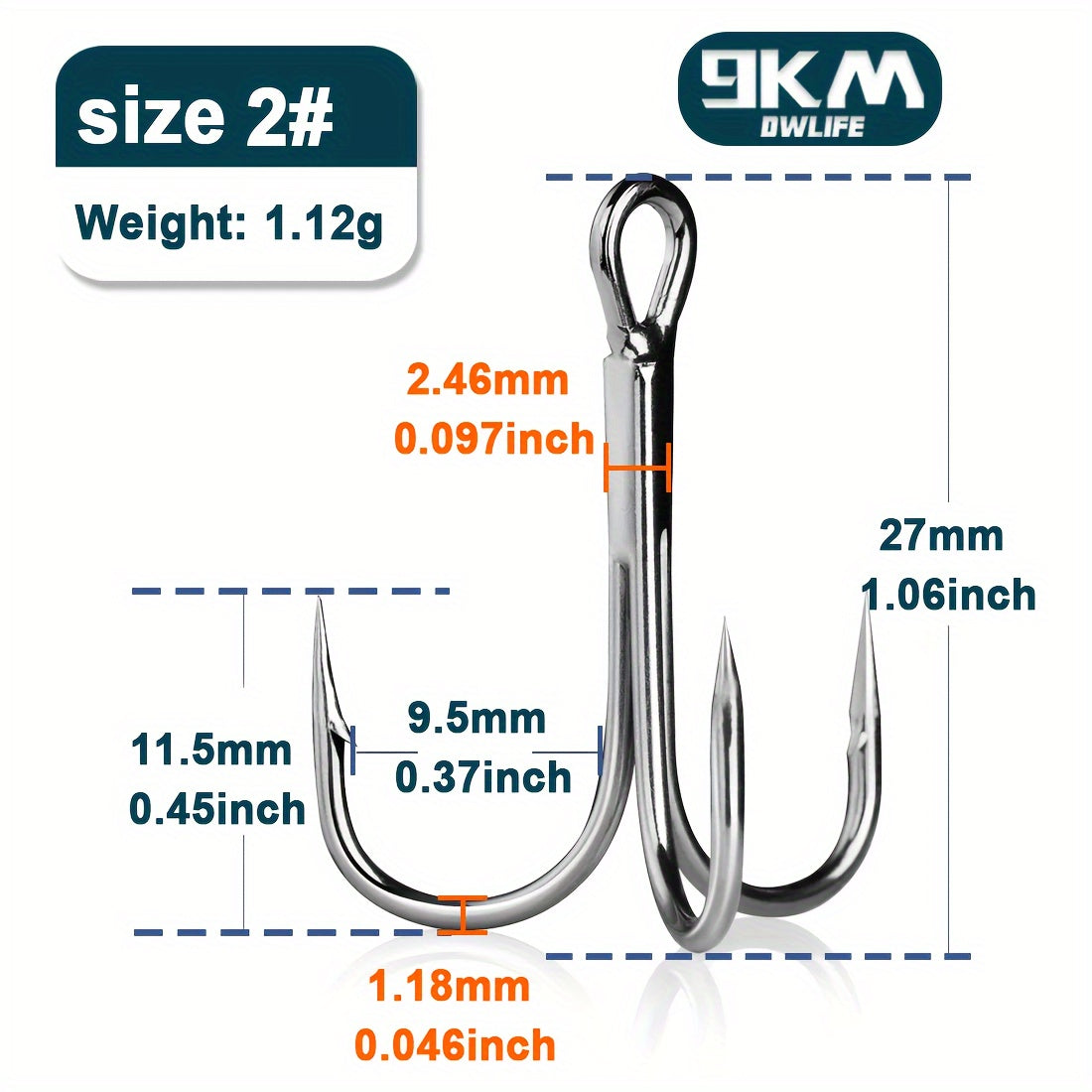 Fishing Trip Essential – Saltwater, Freshwater – 9km 50pcs Fishing Treble Hooks Brabed Sharp Triple Sea – Reliable Angler Setup for US Anglers