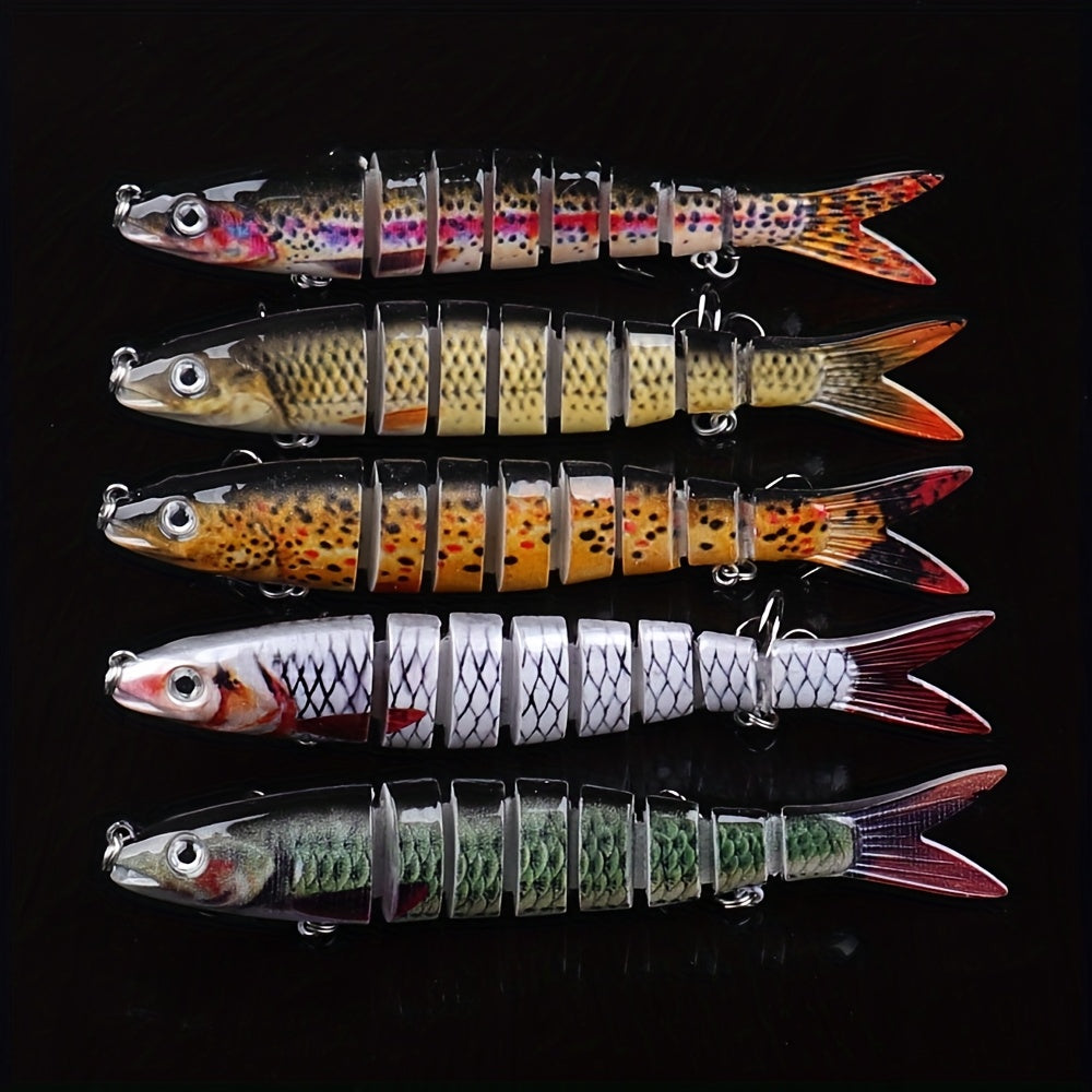 Fishing Lure Kit – Saltwater, Freshwater, Lifelike Action, Bass – 15pcs Lifelike Multi Jointed Segmented Fishing Lures ABS Material – Built for Weekend Anglers for US Anglers