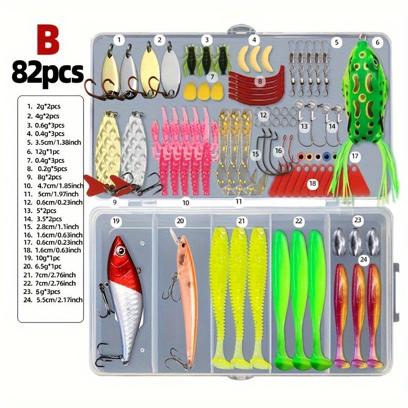 Bass Tackle Kit – Angler-Focused Outdoor Design – 82pcs 93pcs 32pcs 43pcs 165pcs 110pcs 252pcs 361pcs Fishing – Versatile Water-Ready Design for US Anglers