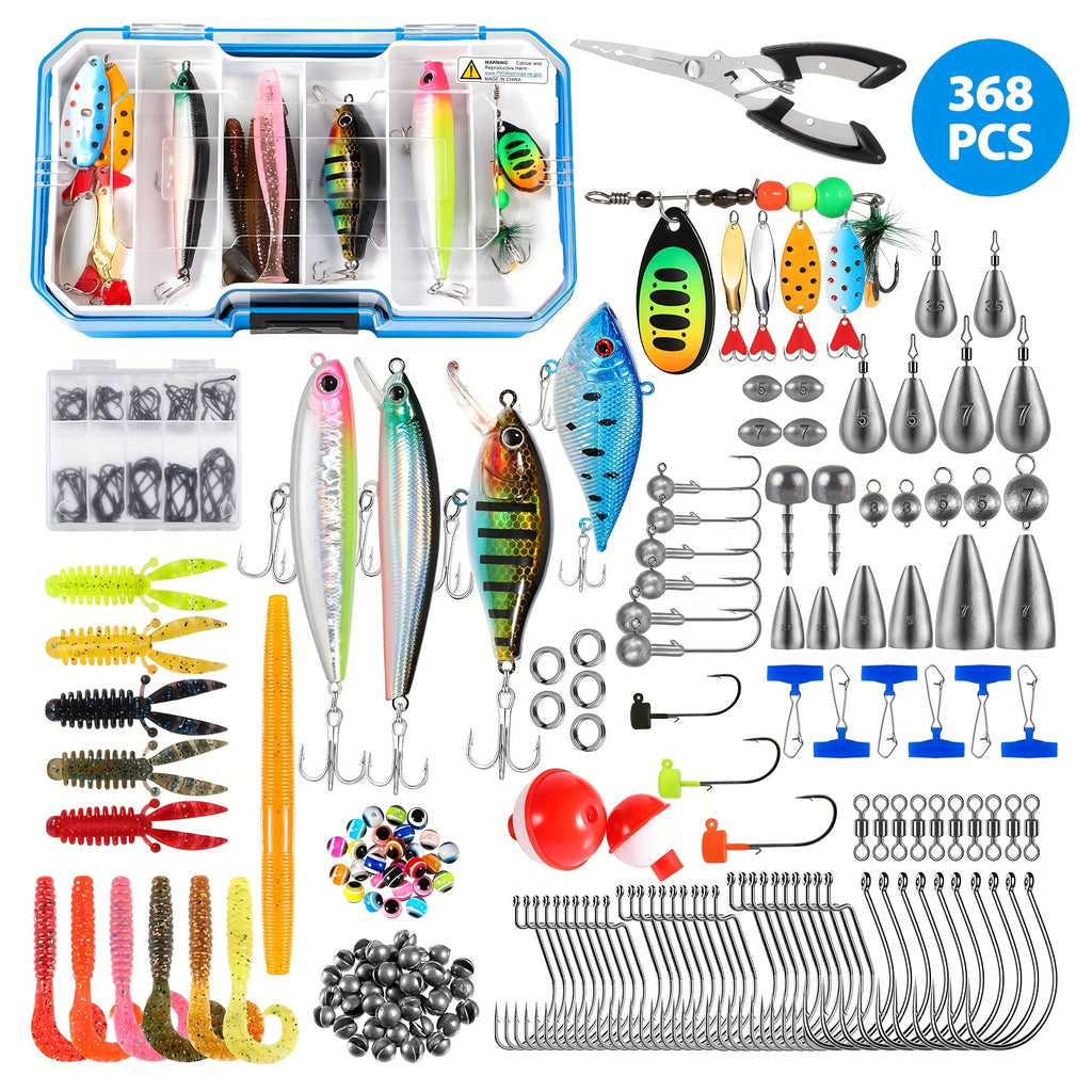 Fishing Rod Storage Bag – Compact Tackle Solution – 368 403 407pcs Fishing Lures Tackle Box Kit Complete – Field-Ready Performance for US Anglers