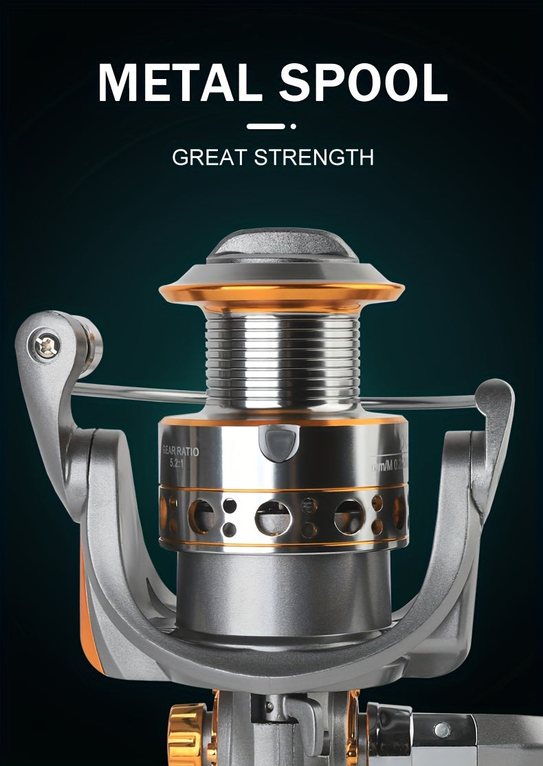 Fishing Reel – Saltwater, Freshwater – Aluminum Alloy Metal 5. 2 Gear Ratio 1000 7000 Series – Practical Gear for Every Cast for US Anglers