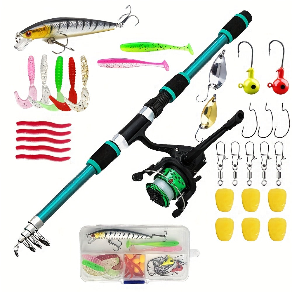 Casting Fishing Rod – Freshwater, Portable, Beginner Friendly – 70. 87 Inch Telescopic Spinning Rod Reel Combo 5. 2 Gear – Reliable Angler Setup for US Anglers