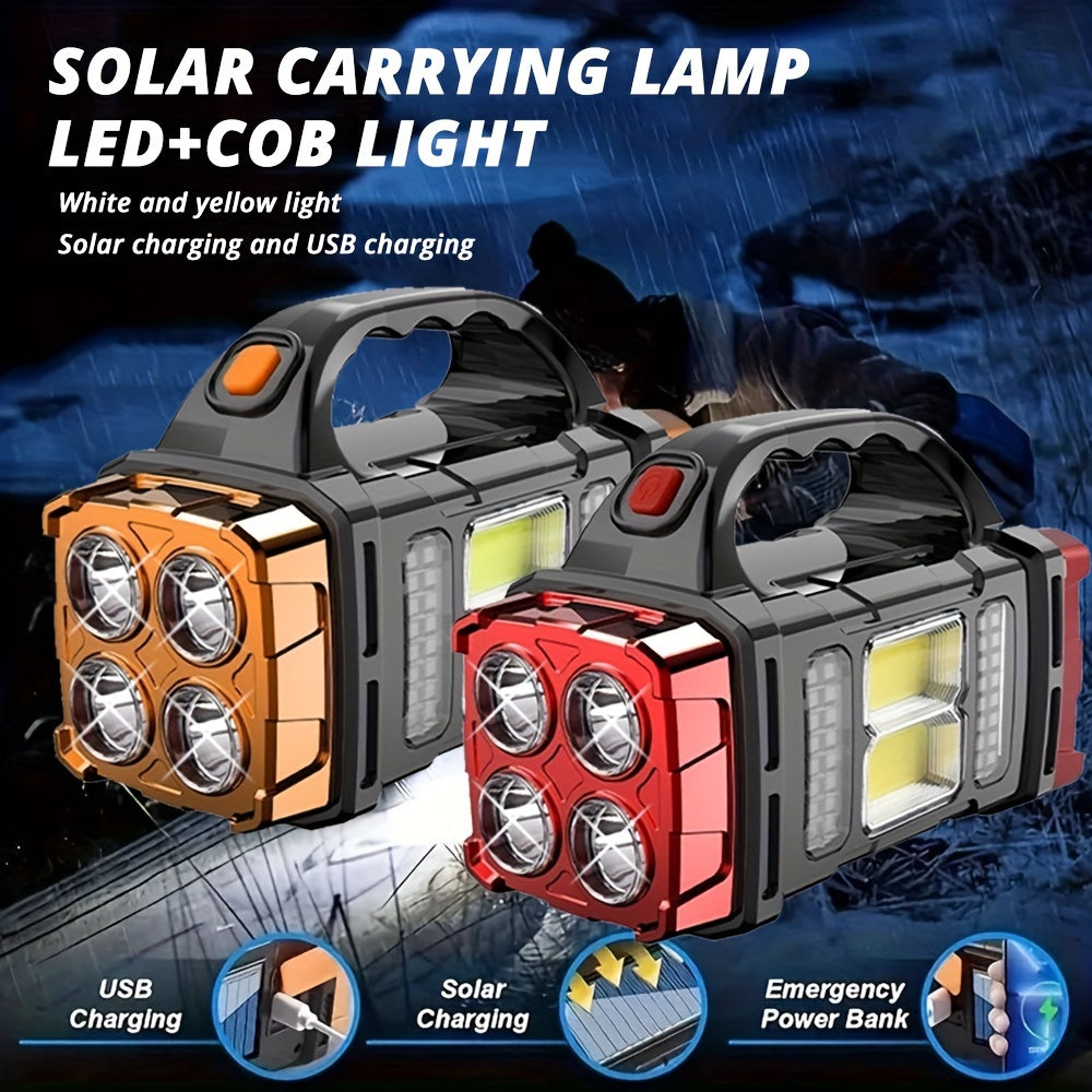 Angler Outdoor Accessory – Water-Ready, Portable, Rechargeable – Solar USB Rechargeable LED Lantern Flashlight 1800mah Nickel Battery – Field-Ready Performance for US Anglers