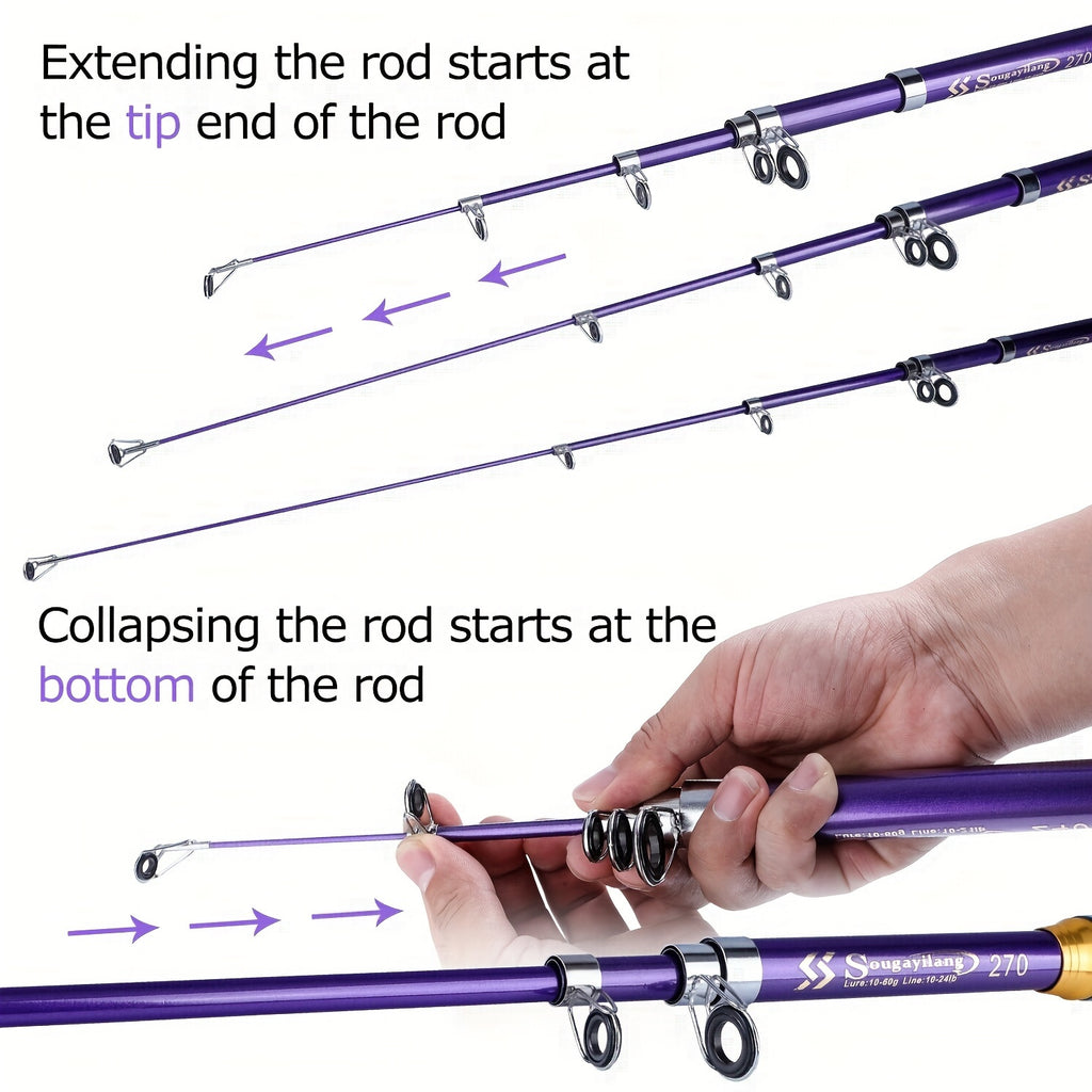 Carbon Fishing Rod – Carbon Fiber, Portable, Lightweight, Bass – Sougayilang 1. 8 2. 1 2. 4 2. 7 3. 0 3. 3 Spinning Fishing – Field-Ready Performance for US Anglers