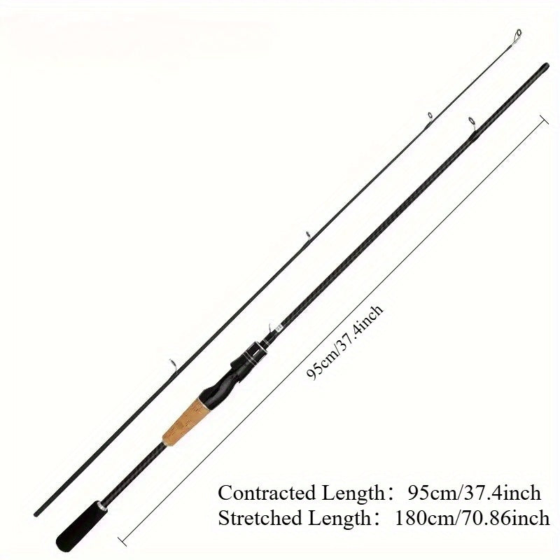 Casting Fishing Rod – Carbon Fiber, Lightweight – 2025 Carbon Lure Rod Wooden Handle 180cm 70. 86 Inch – Reliable Angler Setup for US Anglers