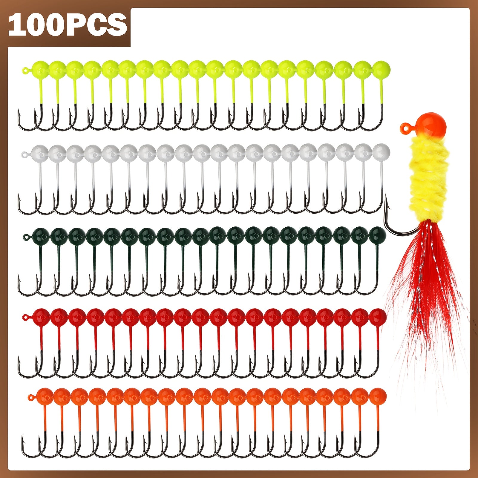 Complete Tackle Kit – Crappie – 100pcs Fly Tying Jigs Kit Jig Heads Fishing 124oz – Reliable Angler Setup for US Anglers