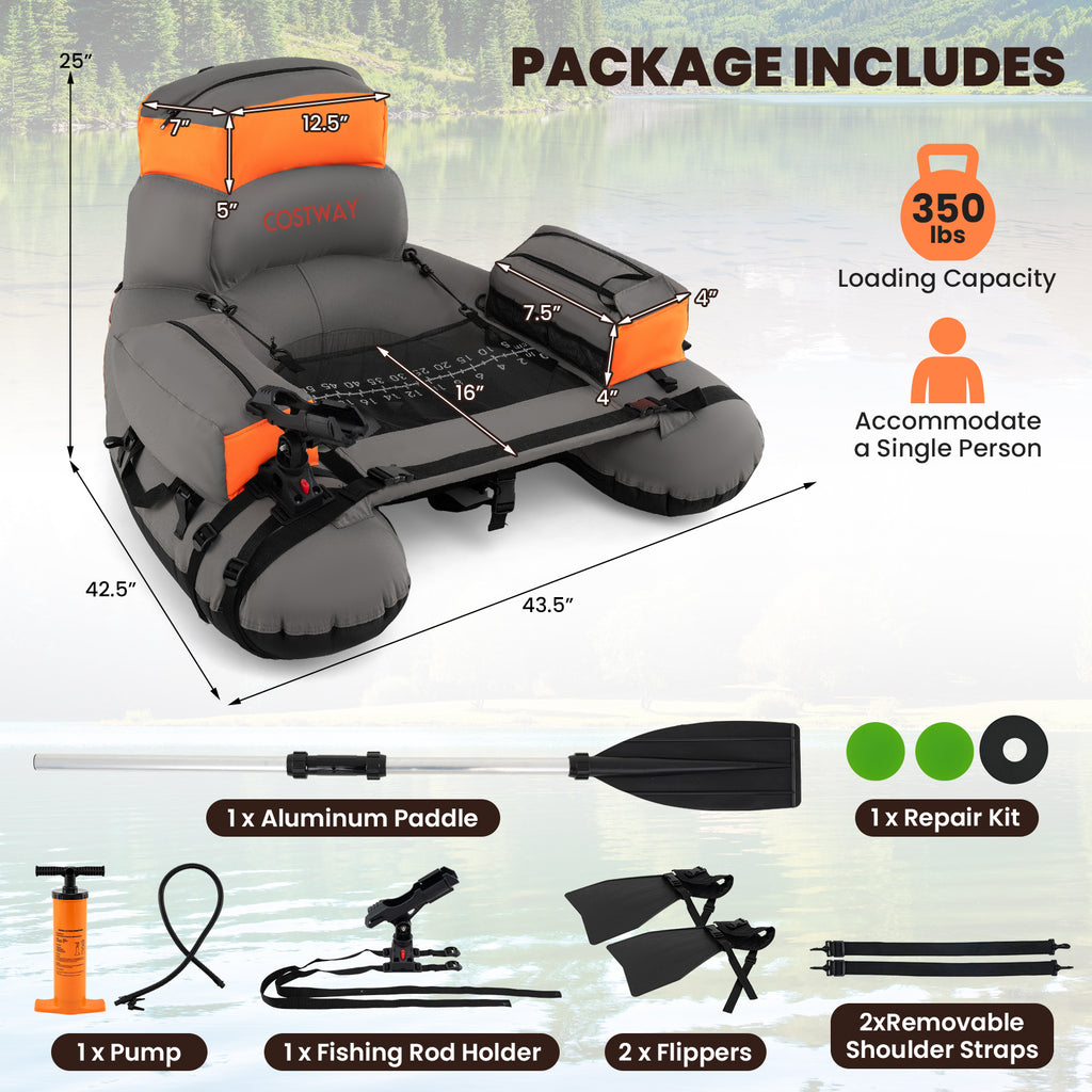 Fishing Rod – Portable – Safstar Portable Belly Boat Adults Inflatable Fishing Float Tube – Angler-Focused Outdoor Design for US Anglers