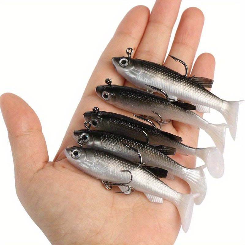 Bass Fishing Lures – Saltwater, Freshwater – 5pcs Realistic Soft Fishing Lures 3. 15 Inch Lifelike Swimbait – Field-Ready Performance for US Anglers