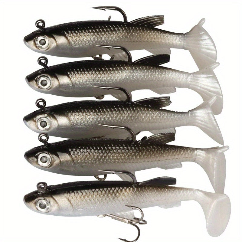 Bass Fishing Lures – Saltwater, Freshwater – 5pcs Realistic Soft Fishing Lures 3. 15 Inch Lifelike Swimbait – Field-Ready Performance for US Anglers