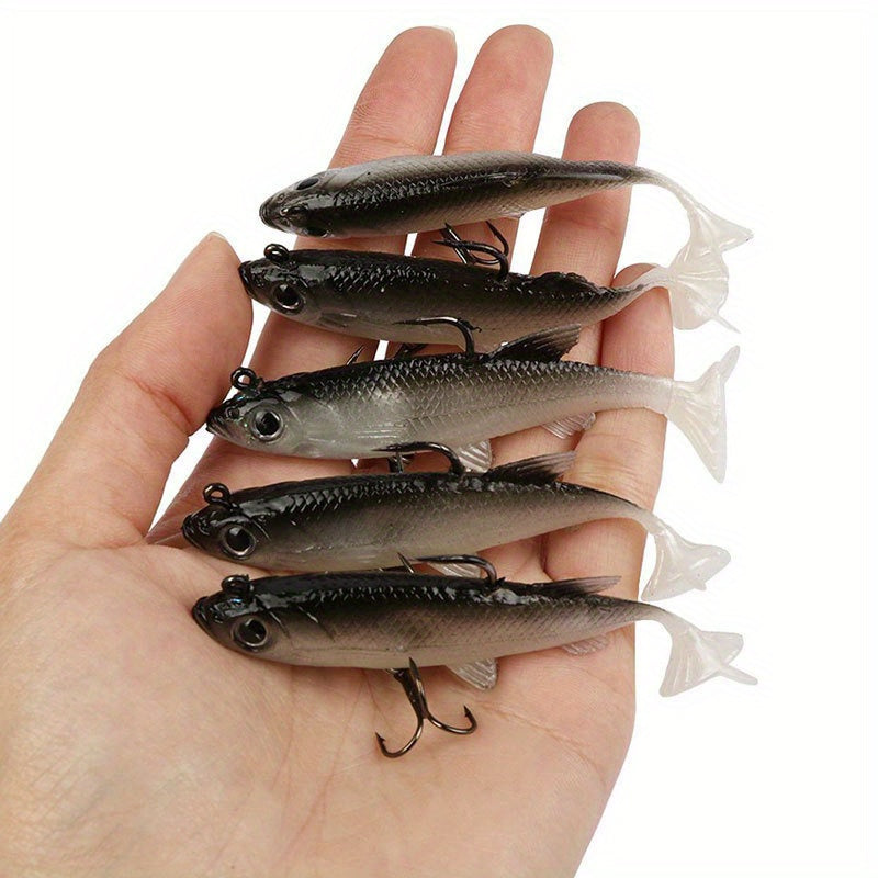 Bass Fishing Lures – Saltwater, Freshwater – 5pcs Realistic Soft Fishing Lures 3. 15 Inch Lifelike Swimbait – Field-Ready Performance for US Anglers
