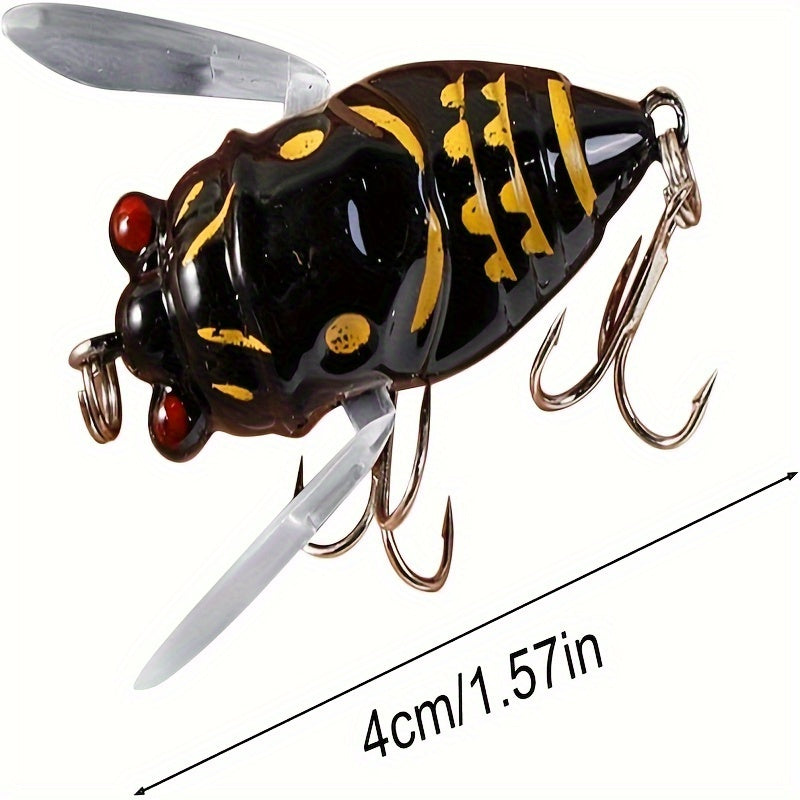 Outdoor Fishing Accessory – Saltwater, Freshwater – 5pcs Lifelike Cicada Fishing Lures Holographic Eyes Biomimetic Shape – Dependable Freshwater & Saltwater Use for US Anglers