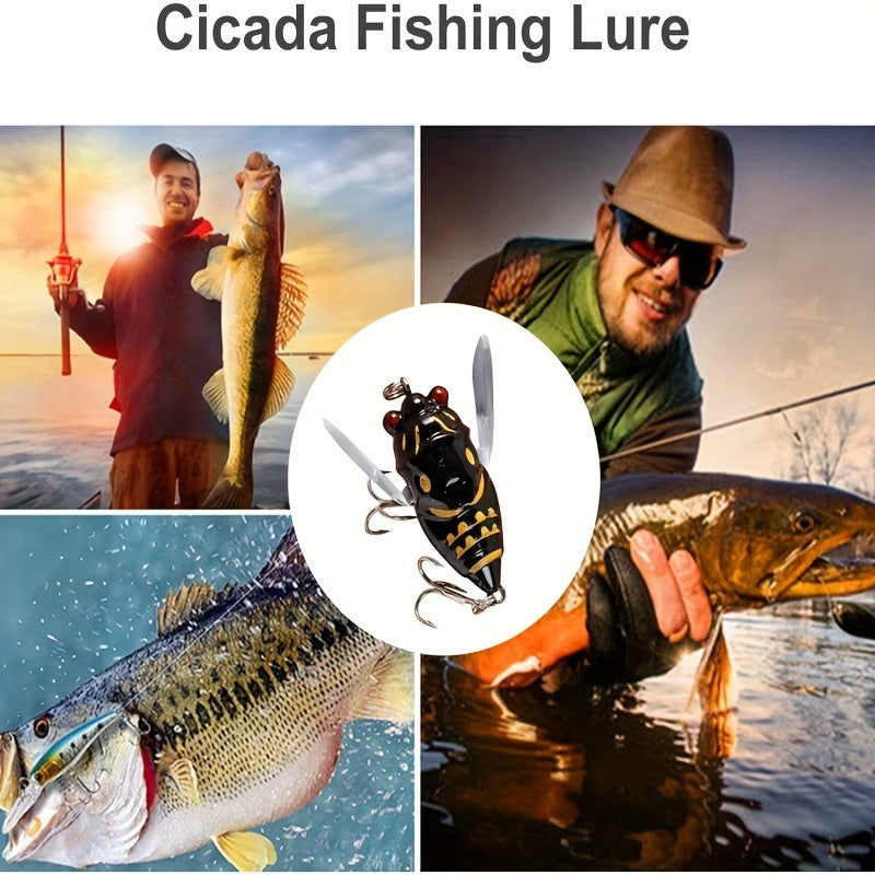 Outdoor Fishing Accessory – Saltwater, Freshwater – 5pcs Lifelike Cicada Fishing Lures Holographic Eyes Biomimetic Shape – Dependable Freshwater & Saltwater Use for US Anglers