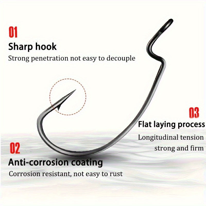 Fishing Rod Storage Bag – Carbon Fiber, Saltwater, Freshwater, Portable – 50pcs High Carbon Steel Barbed Fishing Hooks Durable Hooked – Field-Ready Performance for US Anglers