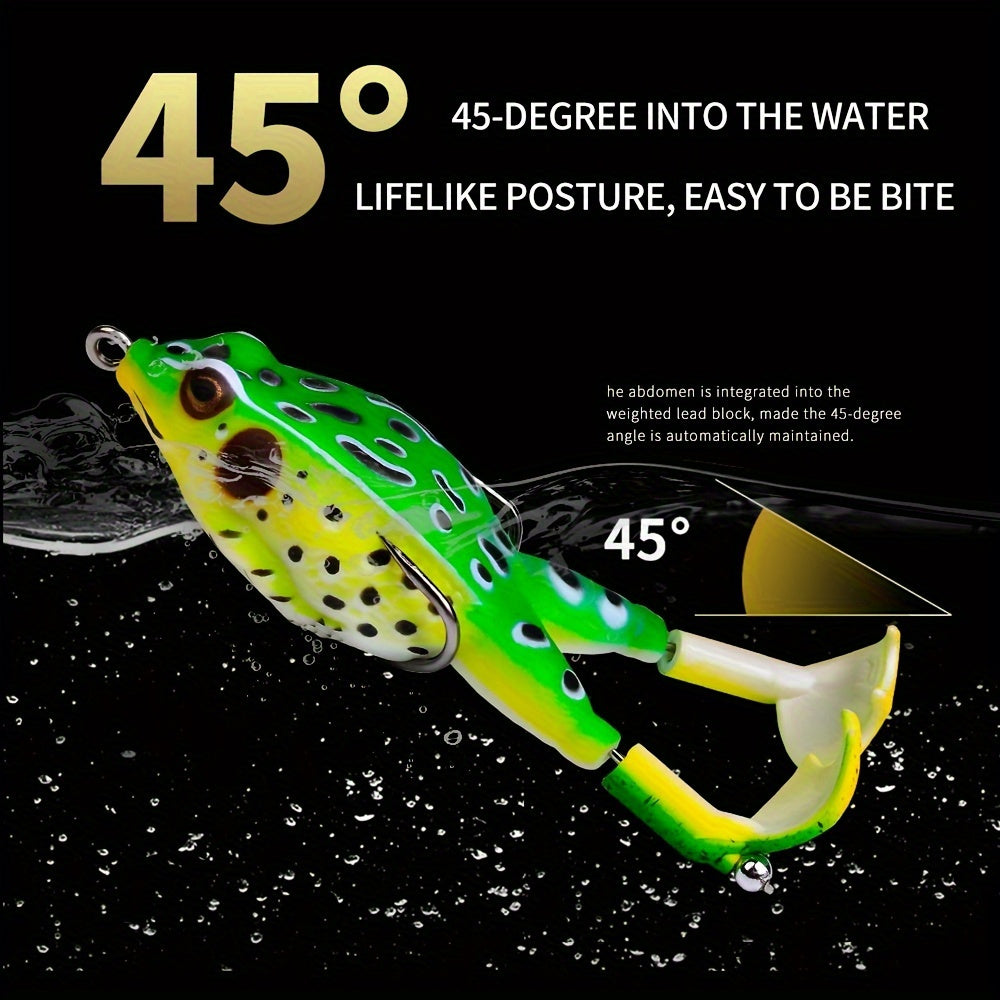 Fishing Lure Kit – Saltwater, Freshwater, Portable, Bass – 3pcs Topwater Frog Lures Soft Fishing Kit Portable Box – Field-Ready Performance for US Anglers