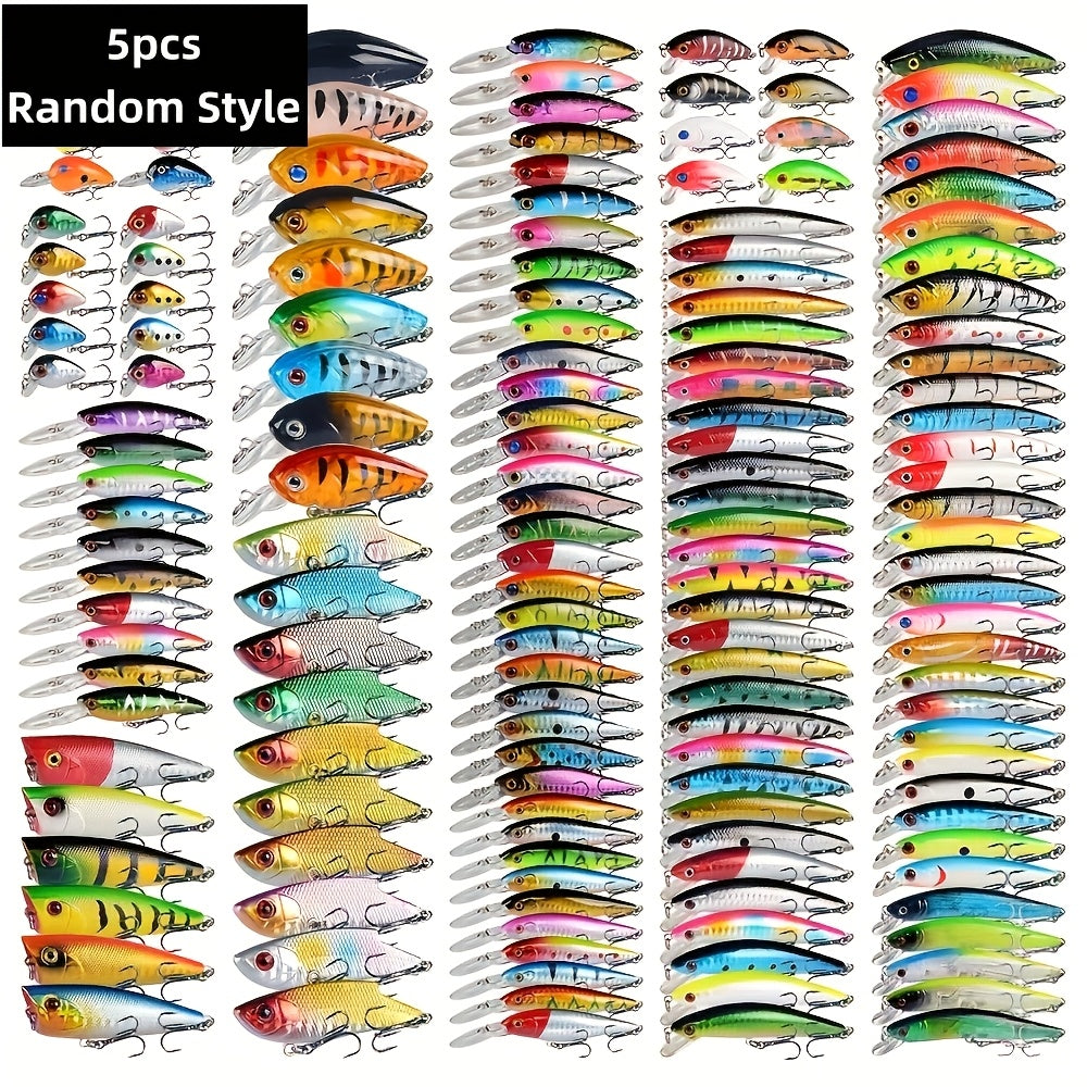 Bass Tackle Kit – Saltwater, Freshwater – 5pcs Random Style Bionic Lure Minnow Saltwater Fishing Hard – Dependable Freshwater & Saltwater Use for US Anglers