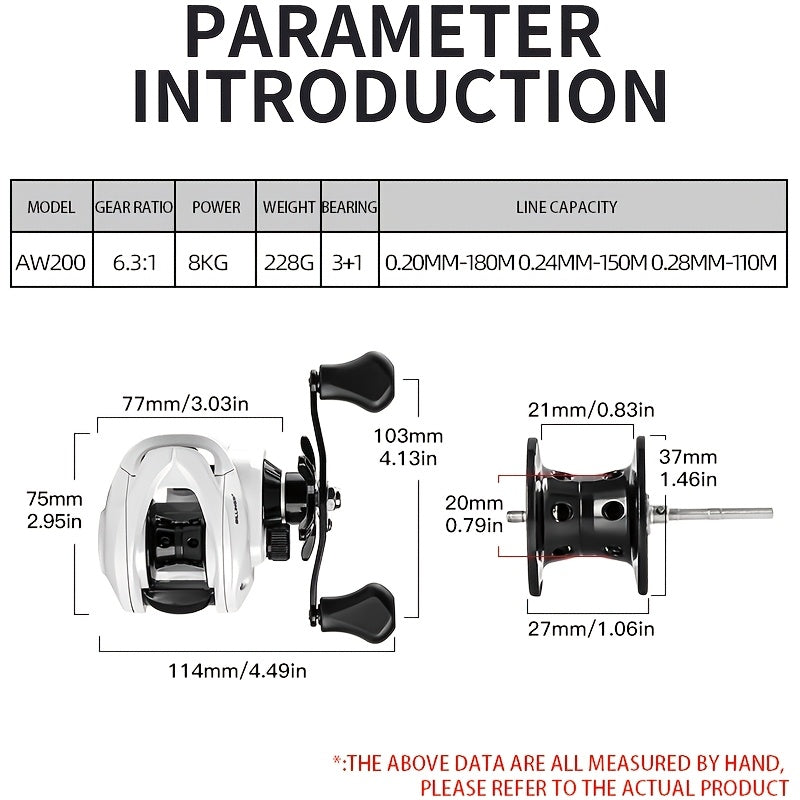 Angler Fishing Reel – Saltwater, Freshwater – Billings Aw200 Series 6. 3 Gear Ratio 18lb Max Drag – Built for Weekend Anglers for US Anglers