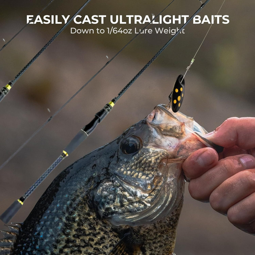 Carbon Fishing Rod – Carbon Fiber, Freshwater, Portable, Bass – Black Golden Carbon Fiber Fishing Rod Medium Fast Speed – Built for Weekend Anglers for US Anglers