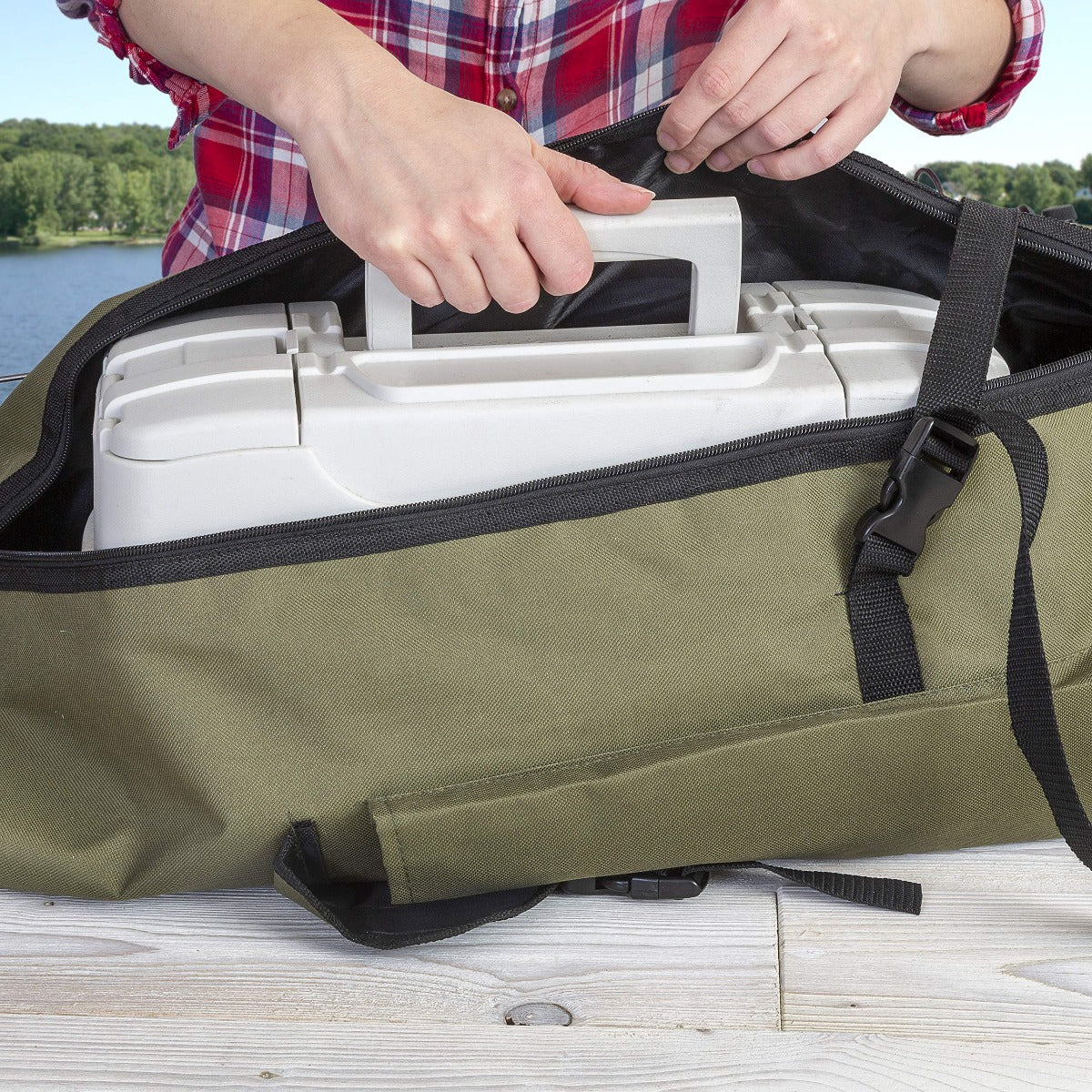 Fishing Tackle Bag – Portable, Large Capacity – Foldable Durable Fishing Bag Large Capacity Portable High Outdoor – Practical Gear for Every Cast for US Anglers