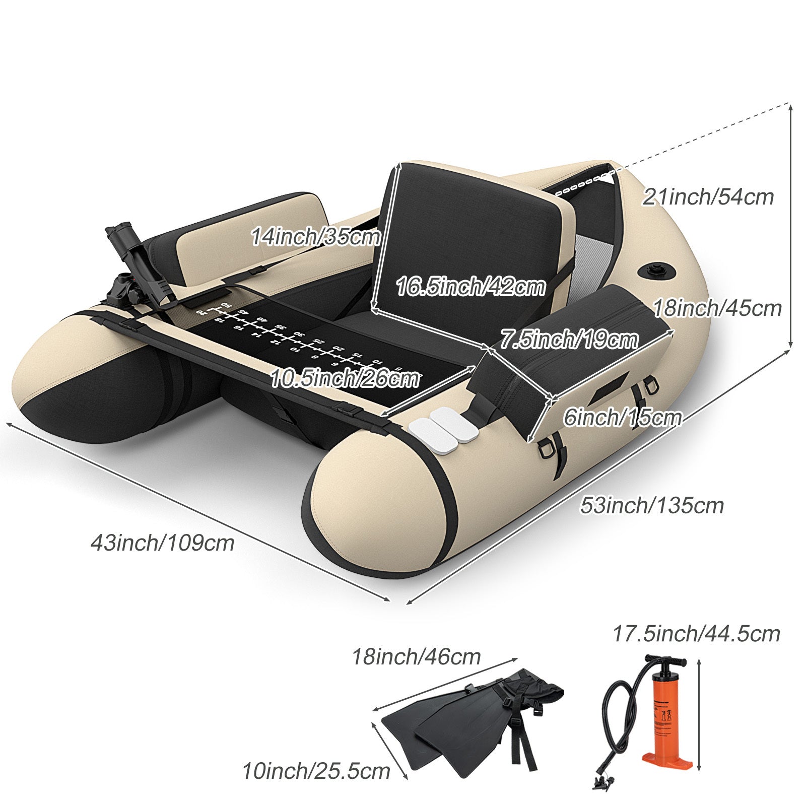 Casting Fishing Rod – Versatile Water-Ready Design – Inflatable Fishing Float Tube Boat Pump Paddle Flippers Heavy – Compact Tackle Solution for US Anglers