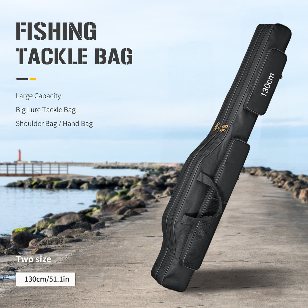 Fishing Rod – Water-Ready, Portable, Large Capacity – Fish Tackle Rod Holdall Bag Waterproof Oxford 51. 18 Inch – Practical Gear for Every Cast for US Anglers