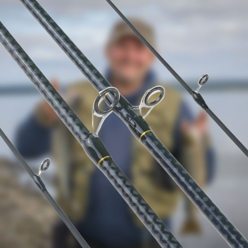 Carbon Fishing Rod – Carbon Fiber, Freshwater, Portable, Bass – Black Golden Carbon Fiber Fishing Rod Medium Fast Speed – Built for Weekend Anglers for US Anglers