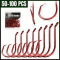 Outdoor Fishing Accessory – Carbon Fiber, Saltwater, Freshwater – 100pcs Catfish Hooks Dovesun Offset Octopus Circle High Carbon – Versatile Water-Ready Design for US Anglers