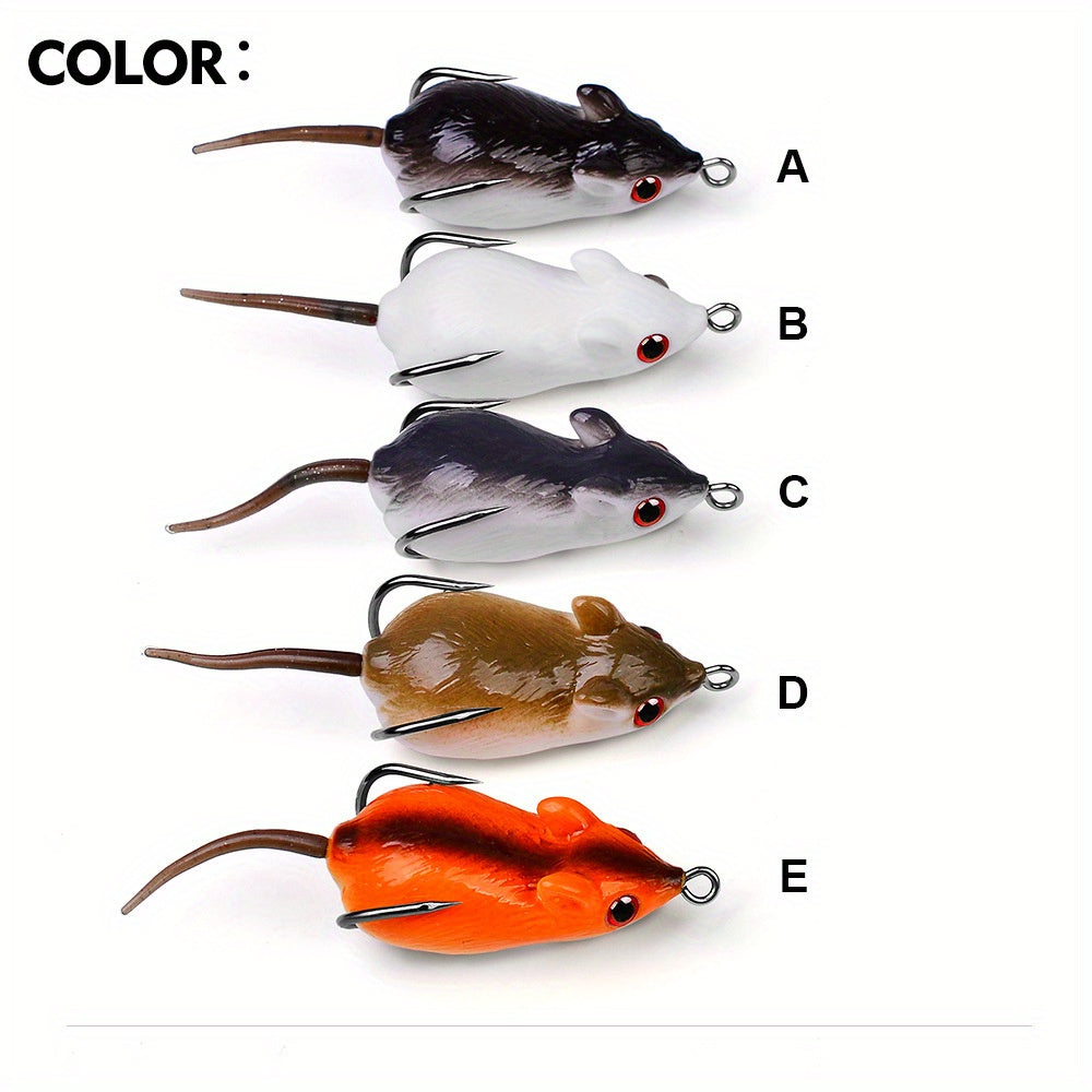 Angler Fishing Rod – Saltwater – Pack Lifelike Mouse Fishing Lures Soft Bait Built Bells – Versatile Water-Ready Design for US Anglers