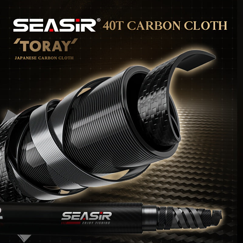 Angler Fishing Rod – Carbon Fiber, Lightweight – Seasir Stream Solid Wood Fishing Rod Fuji Guide Rings – Dependable Freshwater & Saltwater Use for US Anglers