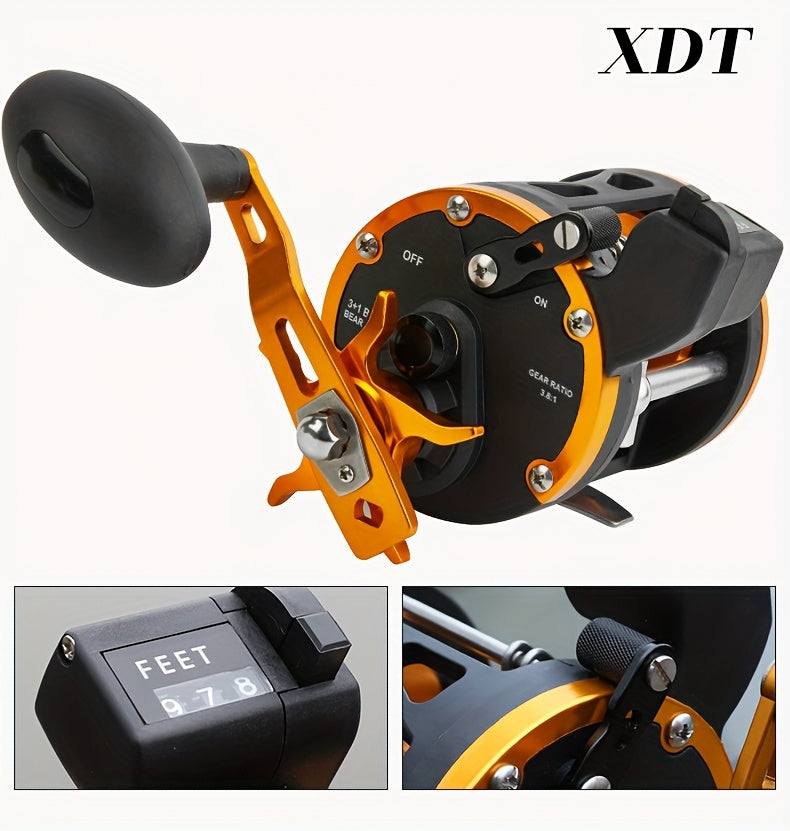 Freshwater Fishing Reel – Saltwater, Offshore – Billings Trolling Drum Fishing Reel Featuring Line Counter 1bb – Compact Tackle Solution for US Anglers