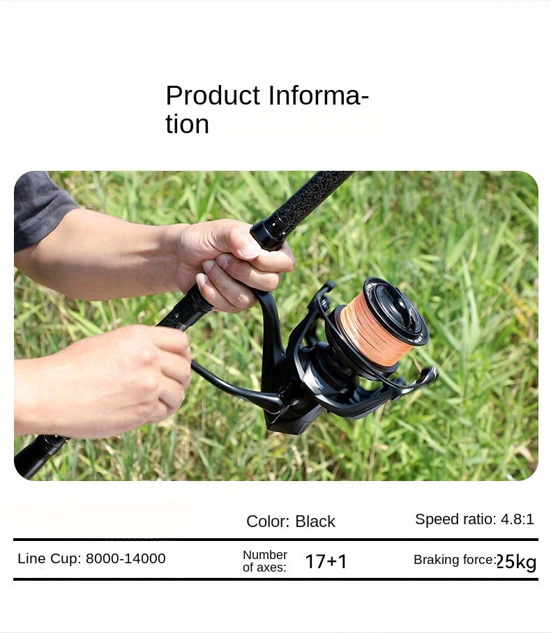 Fishing Reel – Field-Ready Performance – Professional Sea Fishing 8000 14000 Large Metal Wire Cup – Practical Gear for Every Cast for US Anglers