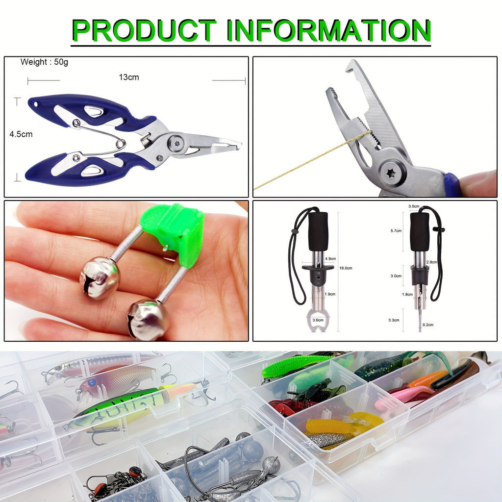 Fishing Gear Backpack – Saltwater, Freshwater – 346pcs Fishing Lures Kit Tackle Box Included Minnow Crankbaits – Compact Tackle Solution for US Anglers