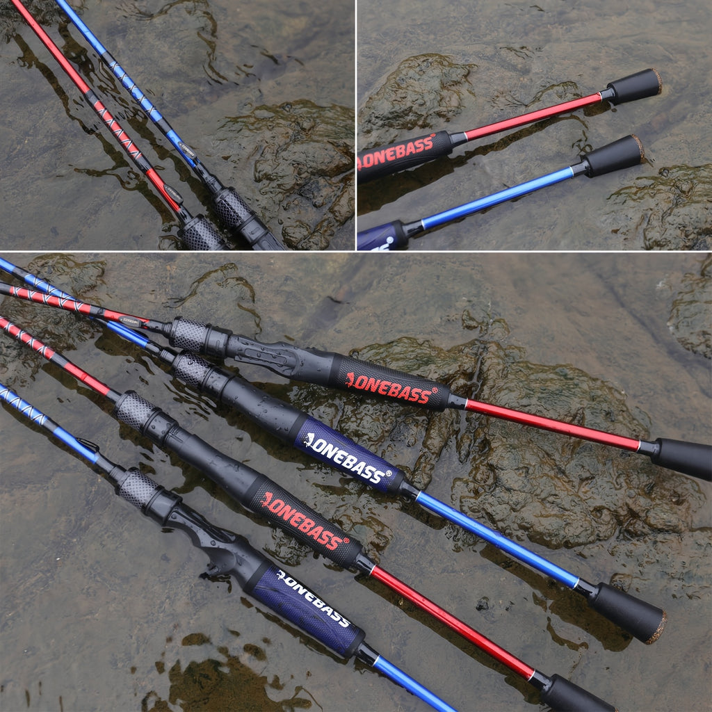 Angler Fishing Rod – Carbon Fiber, Saltwater, Freshwater, Bass – Sougayilang Sections Carbon Fishing Rod Red Blue ABS Comfortable – Versatile Water-Ready Design for US Anglers