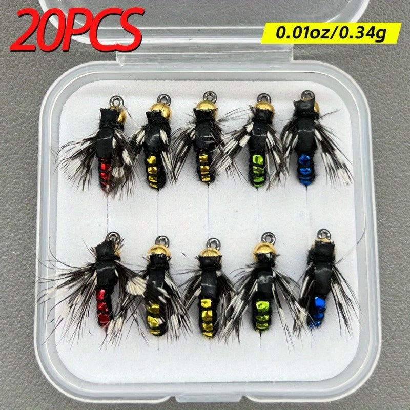 Fishing Trip Essential – Saltwater, Freshwater, Bass – 20pcs Fishing Lures Salmon Bass Carp Saltwater Freshwater Enhances – Compact Tackle Solution for US Anglers