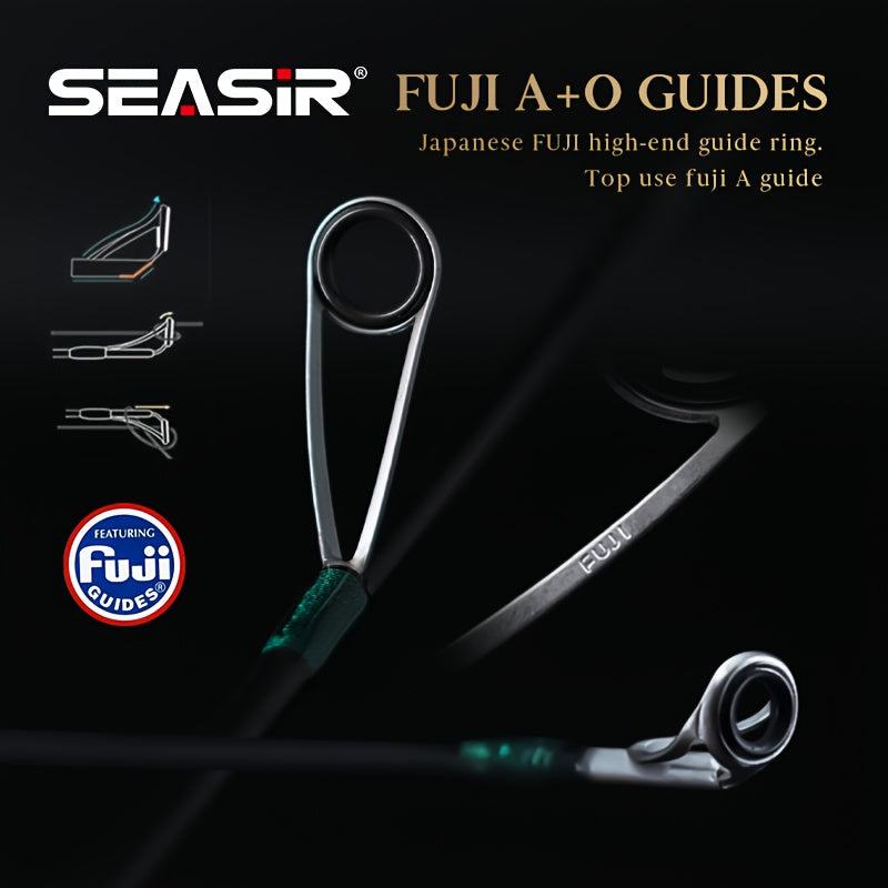 Angler Fishing Rod – Carbon Fiber, Lightweight – Seasir Stream Solid Wood Fishing Rod Fuji Guide Rings – Dependable Freshwater & Saltwater Use for US Anglers
