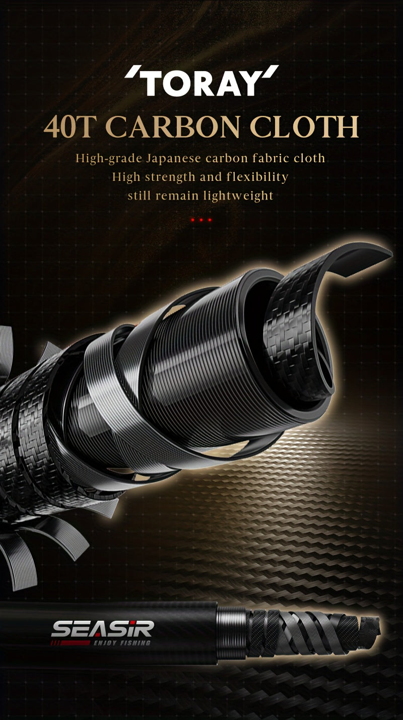 Angler Fishing Rod – Carbon Fiber, Lightweight – Seasir Stream Solid Wood Fishing Rod Fuji Guide Rings – Dependable Freshwater & Saltwater Use for US Anglers