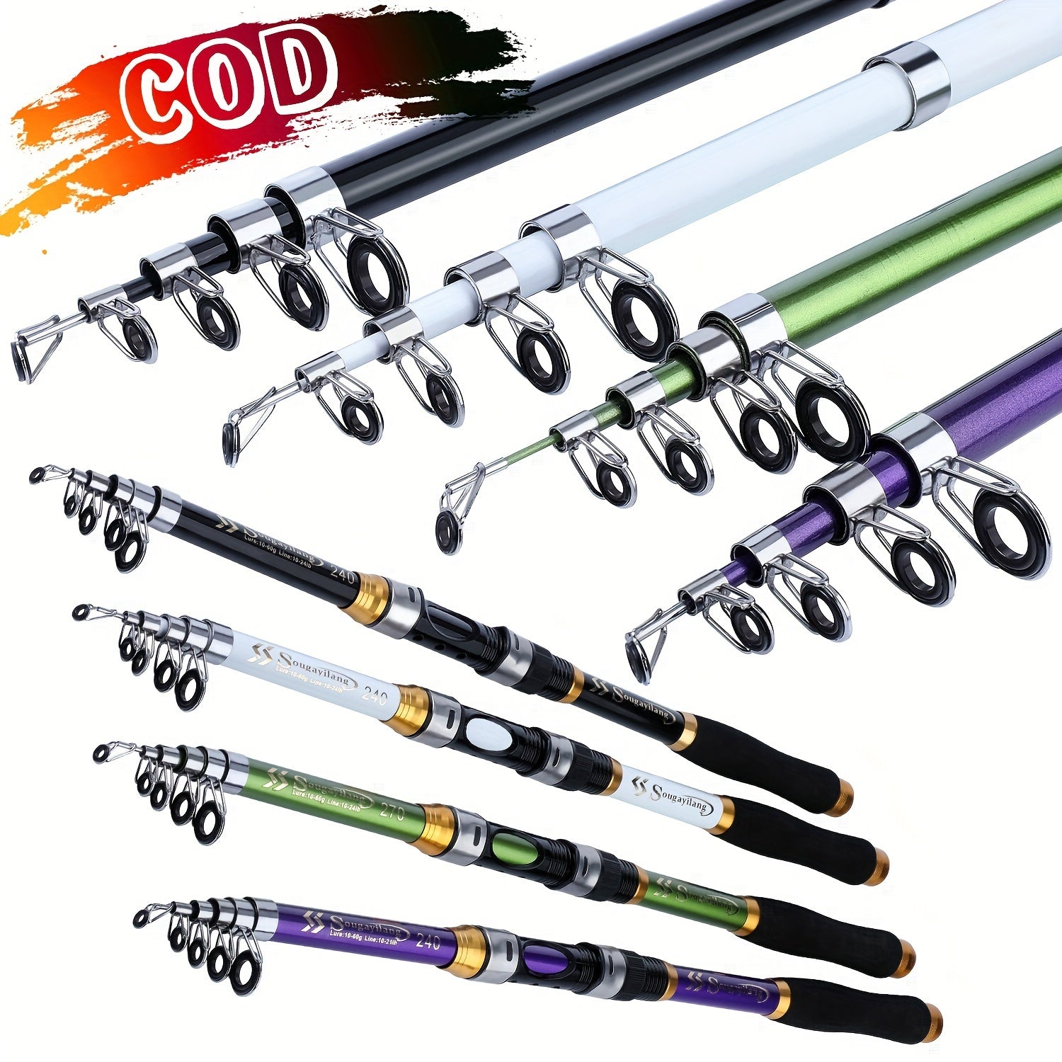 Carbon Fishing Rod – Carbon Fiber, Portable, Lightweight, Bass – Sougayilang 1. 8 2. 1 2. 4 2. 7 3. 0 3. 3 Spinning Fishing – Field-Ready Performance for US Anglers