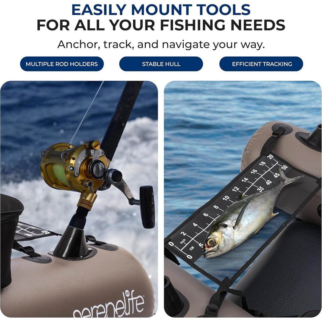 Fishing Rod – Water-Ready – Serenelife Inflatable Fishing Float Tube Pvc Belly Boat Angling – Practical Gear for Every Cast for US Anglers