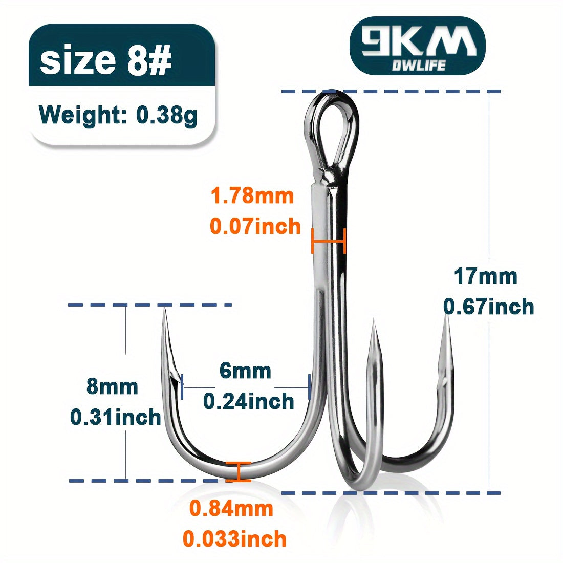 Fishing Trip Essential – Saltwater, Freshwater – 9km 50pcs Fishing Treble Hooks Brabed Sharp Triple Sea – Reliable Angler Setup for US Anglers