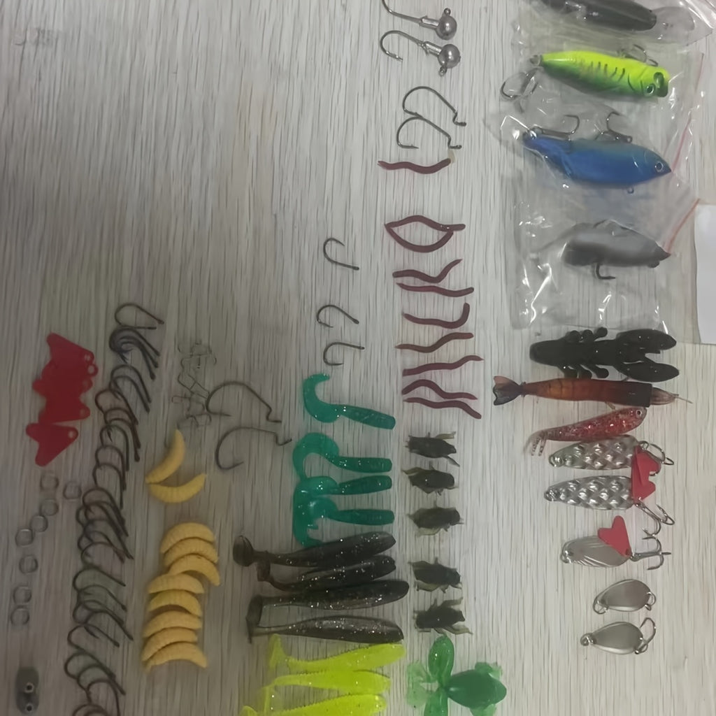 Fishing Tackle Bag – Freshwater, Beginner Friendly – 133pcs Fishing Spinner Bait Wobblers Lead Jigs Sinkers Hooks – Practical Gear for Every Cast for US Anglers