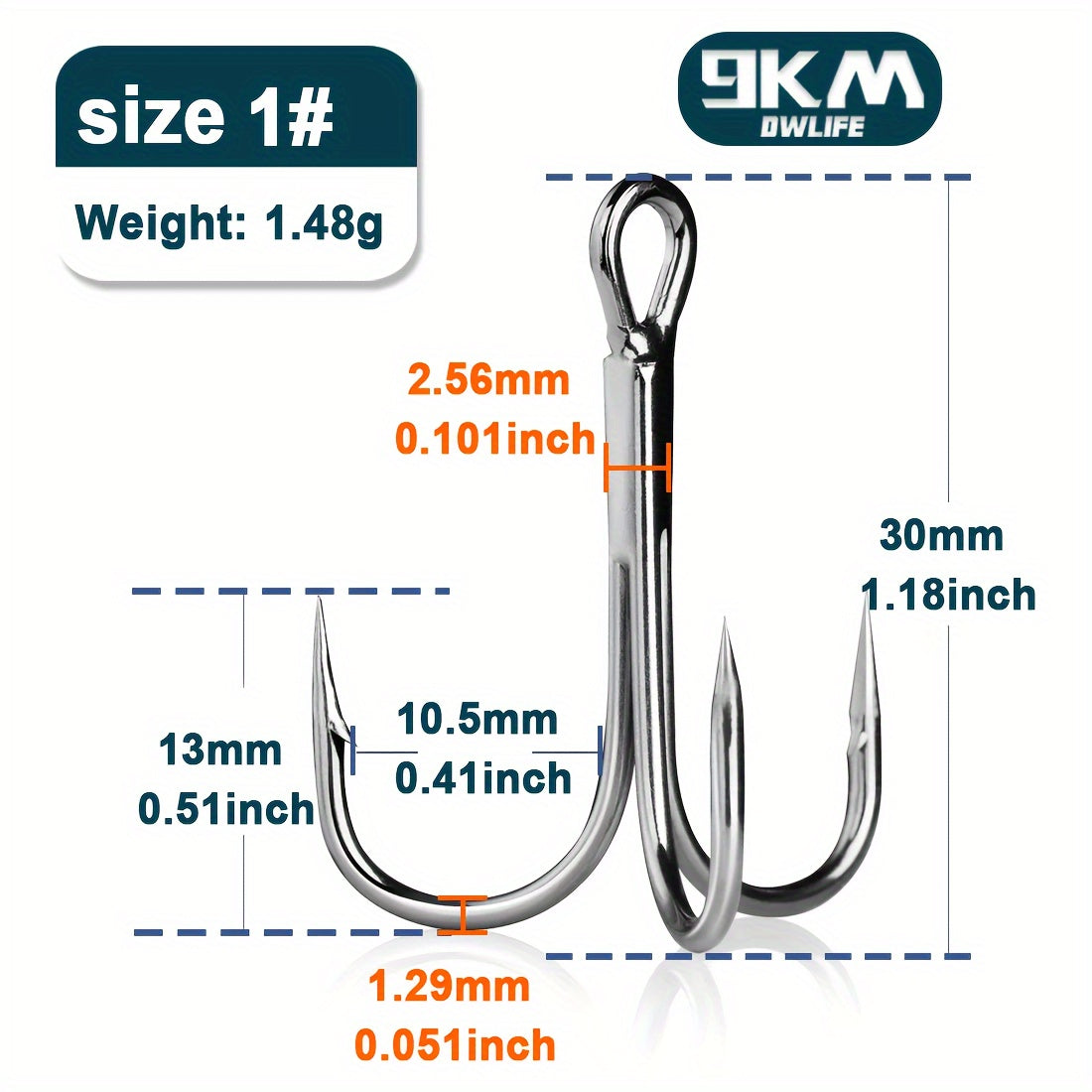 Fishing Trip Essential – Saltwater, Freshwater – 9km 50pcs Fishing Treble Hooks Brabed Sharp Triple Sea – Reliable Angler Setup for US Anglers